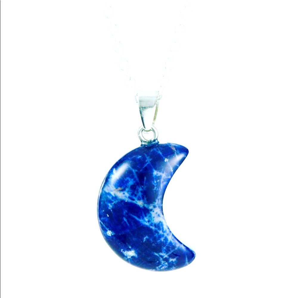 Sodalite Moon Pendant